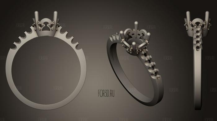 Engagement Ring 009 stl model for CNC